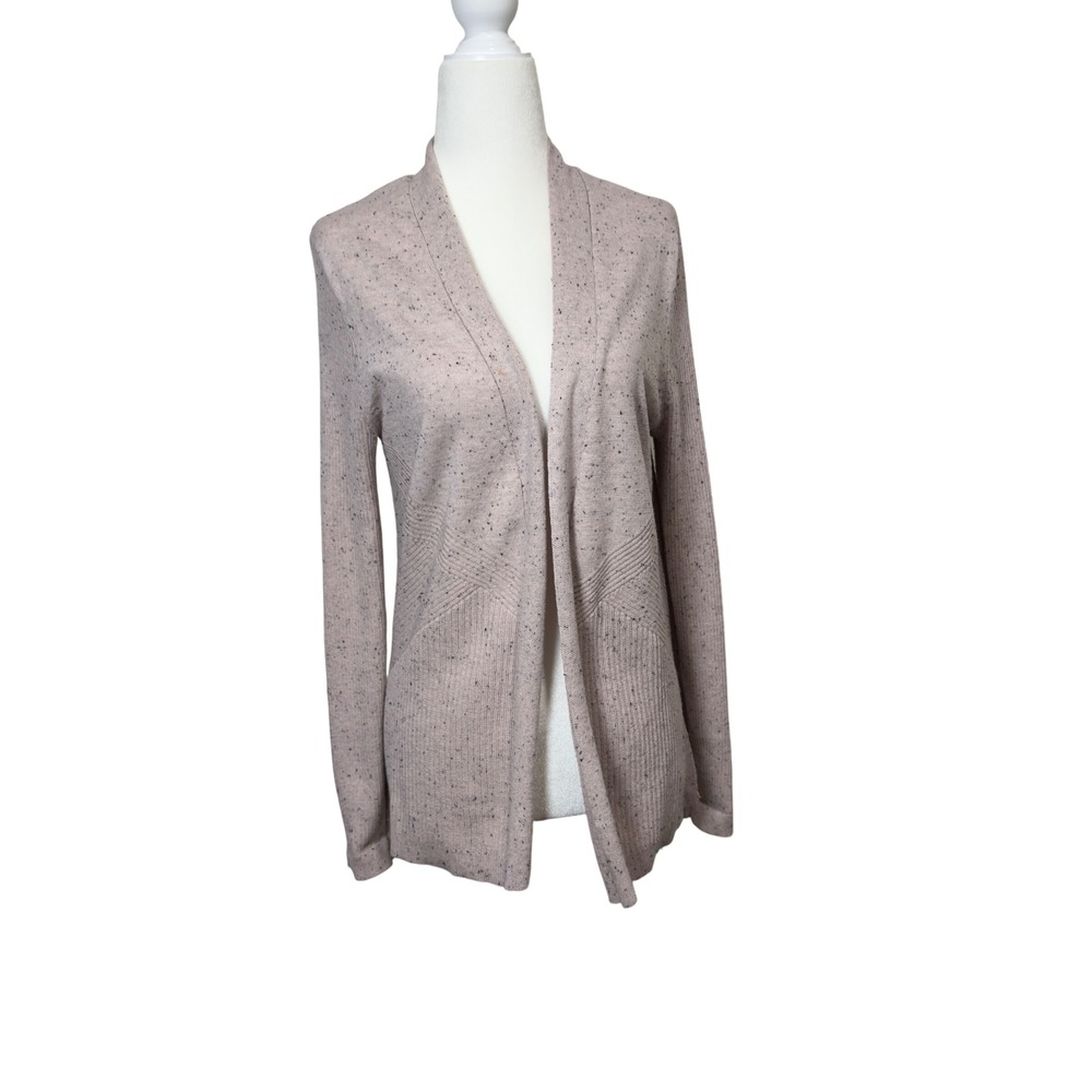 Verve Ami Pink Speckled‎ Open Front Ribbed Cardigan Sweater Womens Medium